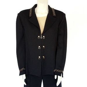 NWOT St John / Black Knit Blazer - Jacket / 12